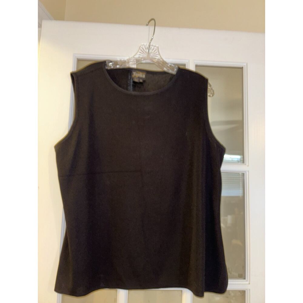 T Teriku black 100% acrylic sleeveless tank business layerable 2XL